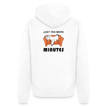 Only ten minutes left - Unisex Premium Organic Zip Hoodie - white - Back - Thijin (182cm)