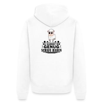Schafe Schaf Schafzüchter Geschenk - Unisex Premium Bio Zip Hoodie - Weiß - Hinten - Thijin (182cm)