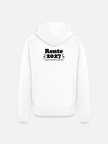 Rente 2027 Ruhestand Rentner Renteneintritt - Unisex Premium Bio Zip Hoodie - Weiß