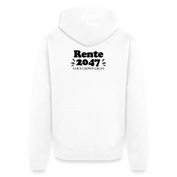 Rente 2047 Ruhestand Rentner Renteneintritt - Unisex Premium Bio Zip Hoodie - Weiß - Hinten - Thijin (182cm)