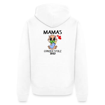 Baby 2023 - Geburt Schwanger 2023 - Baby Junge - Unisex Premium Bio Zip Hoodie - Weiß - Hinten - Thijin (182cm)