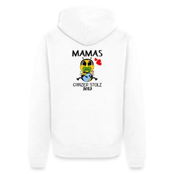 Baby 2023 - Geburt Schwanger 2023 - Baby Junge - Unisex Premium Bio Zip Hoodie - Weiß - Hinten - Thijin (182cm)