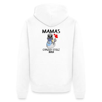 Baby 2023 - Geburt Schwanger 2023 - Baby Junge - Unisex Premium Bio Zip Hoodie - Weiß - Hinten - Thijin (182cm)