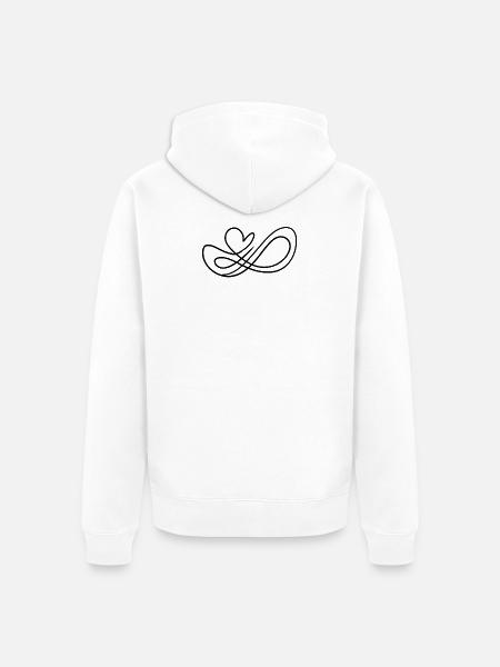 Unendlich Herz Liebe - Unisex Premium Bio Zip Hoodie - Weiß
