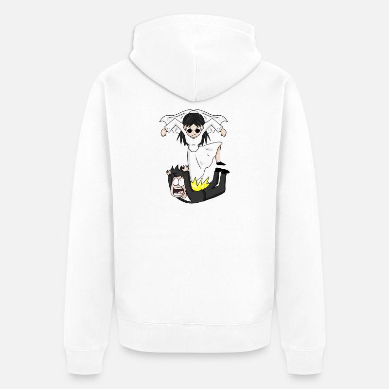 Drôle de mème de mariage - Veste à capuche bio Premium Unisexe - blanc