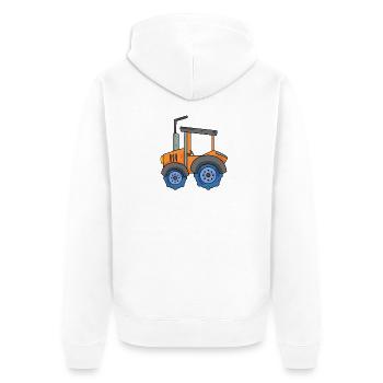 Machines agricoles Tracteur Véhicules agricoles - Veste à capuche bio Premium Unisexe - blanc - Dos - Thijin (182cm)