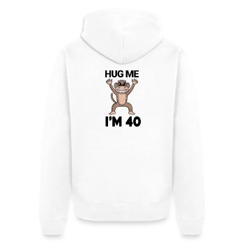 40 birthday - 40 years - hug - Unisex Premium Organic Zip Hoodie - white - Back - Thijin (182cm)