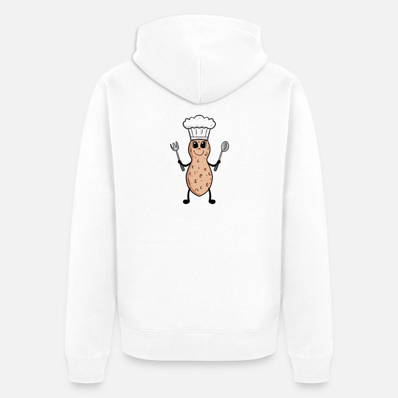 Peanut Chef Cooking Restaurant Cadeau - Veste à capuche bio Premium Unisexe - blanc