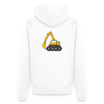 Bucket excavator excavator excavator construction machine - Unisex Premium Organic Zip Hoodie - white - Back - Thijin (182cm)