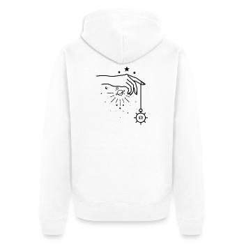 Minimal Night Dot - Unisex Premium Organic Zip Hoodie - white - Back - Thijin (182cm)