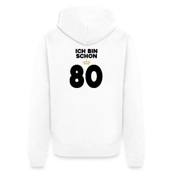 80 Geburtstag - 80 Jahre - Unisex Premium Bio Zip Hoodie - Weiß - Hinten - Thijin (182cm)