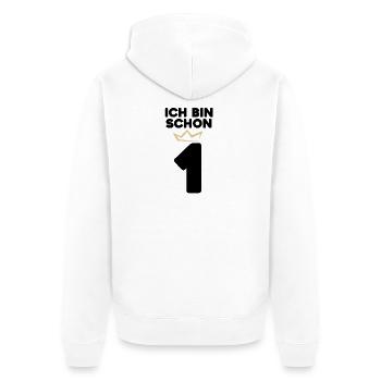 1 Geburtstag - 1 Jahre mit Krone - Unisex Premium Bio Zip Hoodie - Weiß - Hinten - Thijin (182cm)