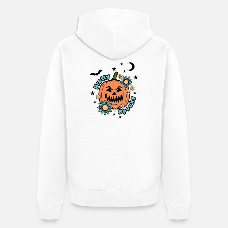 Citrouille d’Halloween - Pretty Spooky - Mignon Halloween - Veste à capuche bio Premium Unisexe - blanc