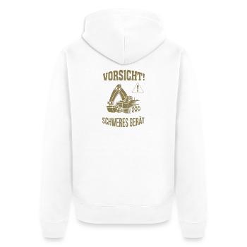 Bagger Baggerfahrer Baugeräteführer Schweres Gerät - Unisex Premium Bio Zip Hoodie - Weiß - Hinten - Thijin (182cm)