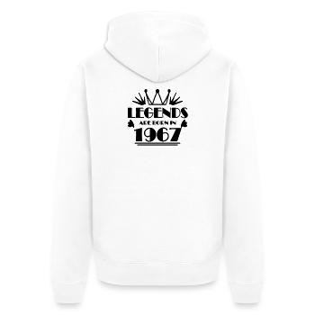 1967 - Born 1967 - Unisex Premium Organic Zip Hoodie - white - Back - Thijin (182cm)