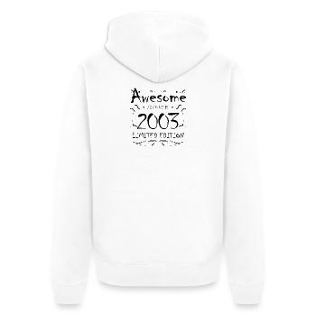 2003 - Born 2003 - Fantastic since 2003 - Unisex Premium Organic Zip Hoodie - white - Back - Thijin (182cm)
