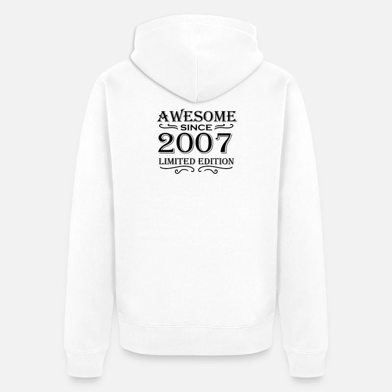 2007 - Né en 2007 - Veste à capuche bio Premium Unisexe - blanc
