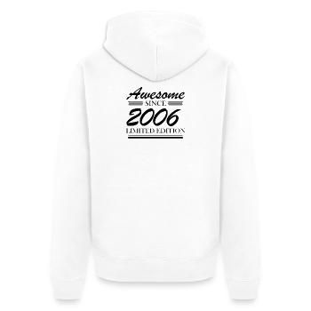 2006 - Year of construction 2006 - Unisex Premium Organic Zip Hoodie - white - Back - Thijin (182cm)