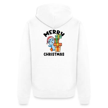 Joyeux motif de pingouin de Noël - Veste à capuche bio Premium Unisexe - blanc - Dos - Thijin (182cm)