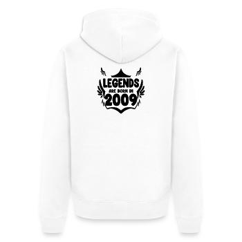 2009 - Unisex Premium Bio Zip Hoodie - Weiß - Hinten - Thijin (182cm)