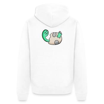 Dinosaurier Ei Dino Baby Motiv - Unisex Premium Bio Zip Hoodie - Weiß - Hinten - Thijin (182cm)