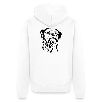 Tête de Border Terrier - Veste à capuche bio Premium Unisexe - blanc - Dos - Thijin (182cm)