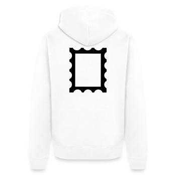 Cadre de contour de tampon - Veste à capuche bio Premium Unisexe - blanc - Dos - Thijin (182cm)