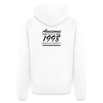 1998 - Jahrgang 1998 - Fantastisch seit 1998 - Unisex Premium Bio Zip Hoodie - Weiß - Hinten - Thijin (182cm)
