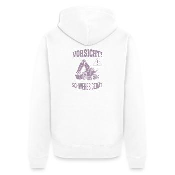 Bagger Baggerfahrer Baugeräteführer Schweres Gerät - Unisex Premium Bio Zip Hoodie - Weiß - Hinten - Thijin (182cm)