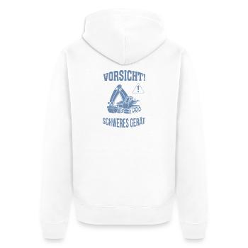 Bagger Baggerfahrer Baugeräteführer Schweres Gerät - Unisex Premium Bio Zip Hoodie - Weiß - Hinten - Thijin (182cm)