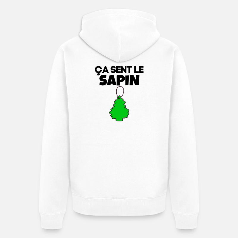 ça sent le sapin - Veste à capuche bio Premium Unisexe - blanc