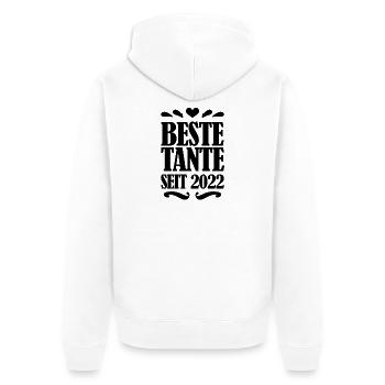 Beste Tante seit 2022 - Unisex Premium Bio Zip Hoodie - Weiß - Hinten - Thijin (182cm)