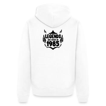 1985 - Born 1985 - Unisex Premium Organic Zip Hoodie - white - Back - Thijin (182cm)