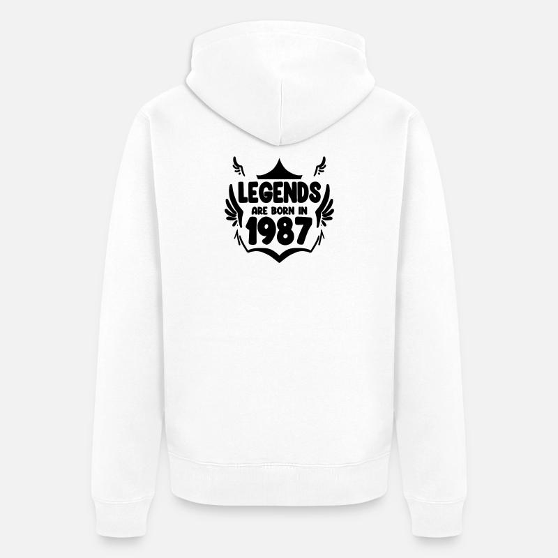 1987 - Né en 1987 - Veste à capuche bio Premium Unisexe - blanc