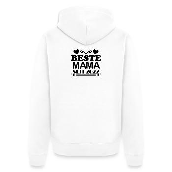 Beste Mama seit 2022 - Unisex Premium Bio Zip Hoodie - Weiß - Hinten - Thijin (182cm)