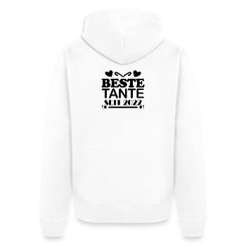 Beste Tante seit 2022 - Unisex Premium Bio Zip Hoodie - Weiß - Hinten - Thijin (182cm)