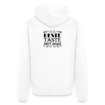 Beste Tante seit 2022 - Unisex Premium Bio Zip Hoodie - Weiß - Hinten - Thijin (182cm)