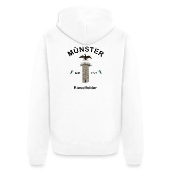 Rieselfelder Münster, Vogelschutzgebiet - Unisex Premium Bio Zip Hoodie - Weiß - Hinten - Thijin (182cm)