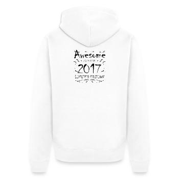 2017 - Vintage 2017 - Fantastic since 2017 - Unisex Premium Organic Zip Hoodie - white - Back - Thijin (182cm)