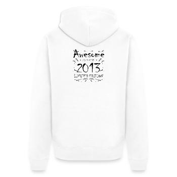 2013 - Unisex Premium Bio Zip Hoodie - Weiß - Hinten - Thijin (182cm)