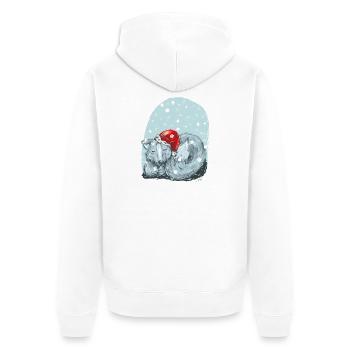 Winterwolf - Unisex Premium Bio Zip Hoodie - Weiß - Hinten - Thijin (182cm)