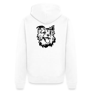 Australian Terrier Head - Unisex Premium Organic Zip Hoodie - white - Back - Thijin (182cm)