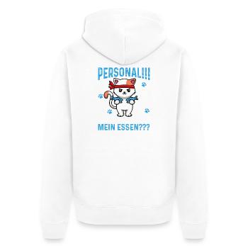 Personnel!!! Où est ma nourriture??? - Veste à capuche bio Premium Unisexe - blanc - Dos - Thijin (182cm)