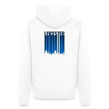 Leicester Skyline Blue - Unisex Premium Organic Zip Hoodie - white - Back - Thijin (182cm)
