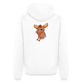 Family pregnancy - moose with baby - moose - Unisex Premium Organic Zip Hoodie - white - Back - Thijin (182cm)