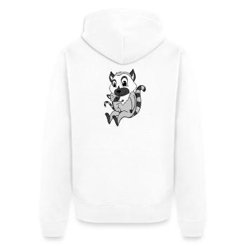 Grossesse familiale - Lémurien avec bébé - Lémurien - Veste à capuche bio Premium Unisexe - blanc - Dos - Thijin (182cm)