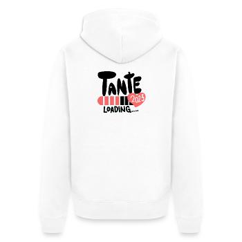 Tante 2023 - Tante werden - Tante Geschenk - Unisex Premium Bio Zip Hoodie - Weiß - Hinten - Thijin (182cm)