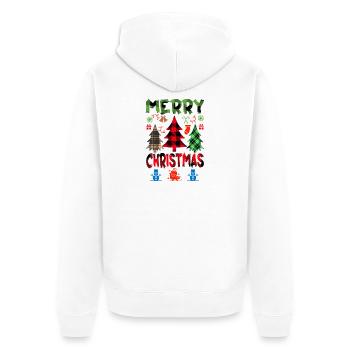 Weihnachten, Weihnachten, Weihnachten, Weihnachten - Unisex Premium Bio Zip Hoodie - Weiß - Hinten - Thijin (182cm)