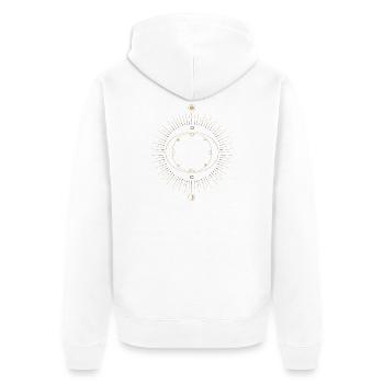 Sonnenring Kreislauf Design - Unisex Premium Bio Zip Hoodie - Weiß - Hinten - Thijin (182cm)
