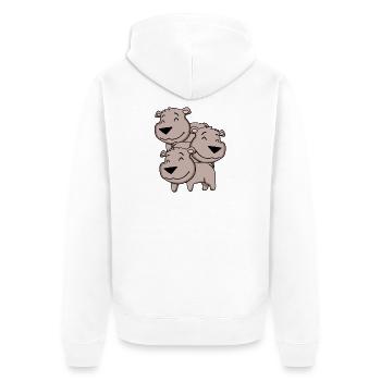 Cute Bears - Bear - Unisex Premium Organic Zip Hoodie - white - Back - Thijin (182cm)